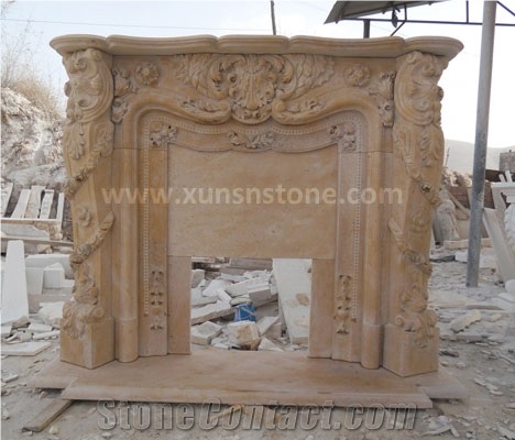Yellow Marble Fireplace