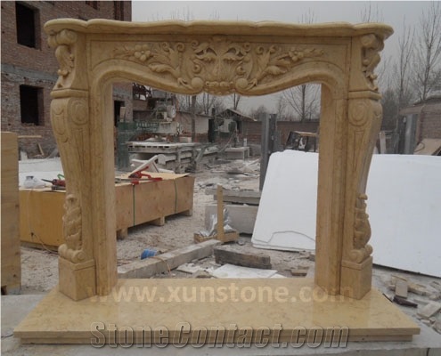 Yellow Marble Fireplace