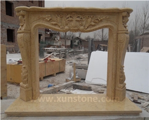 Yellow Marble Fireplace