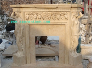 Yellow Marble Fireplace