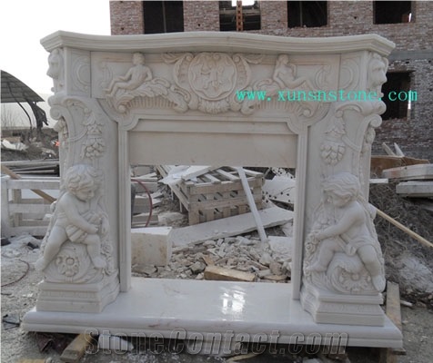Yellow Marble Fireplace