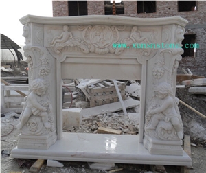 Yellow Marble Fireplace