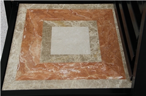 Marble Pattern (made in Ceramic Composite Tile), Light Emperador Brown Marble Medallion Marble Pattern (made in Ceramic Composite Tile), Light Emperador Brown Marble Medallion
