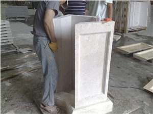 White Marble Column Base