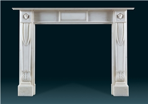 Hand Carved Fireplace, White Marble Fireplace Hand Carved Fireplace, White Marble Fireplace