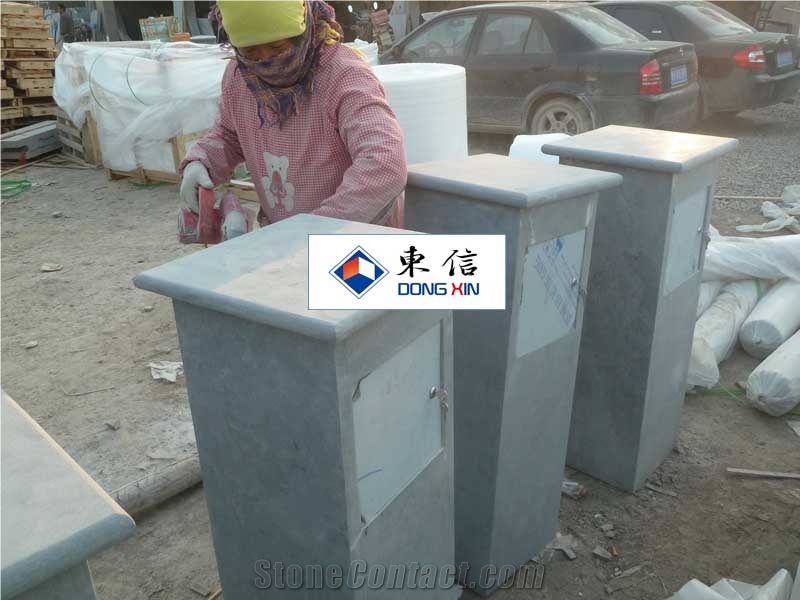 Blue Stone Mailbox