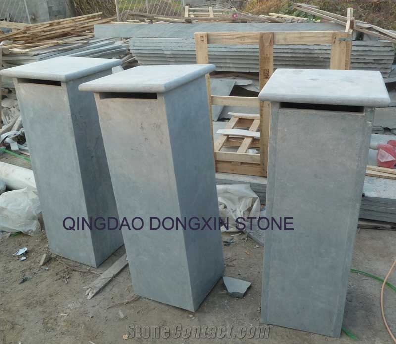 Blue Stone Mailbox