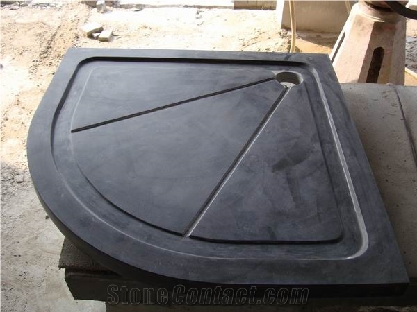 Cina Bluestone Shower Tray, Black Blue Stone Shower Tray