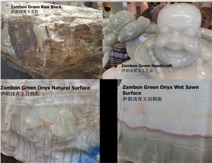 Zambon Green Onyx Slab & Tile, Royal Gold Green Onyx Tiles