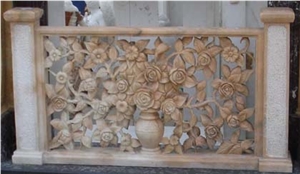 Marble Landscape Engraving Flower Railing Marble Landscape Engraving Flower Railing