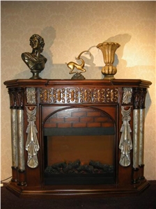 Carved Firepalce (Fireplace Mantel), Beige Marble Fireplace Mantel