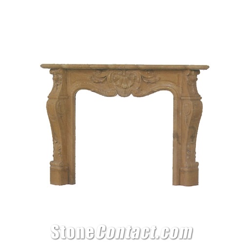 Marble Firepalce, Yellow Marble Fireplace