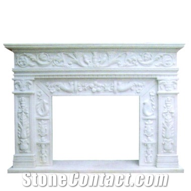 Marble Firepalce, Yellow Marble Fireplace