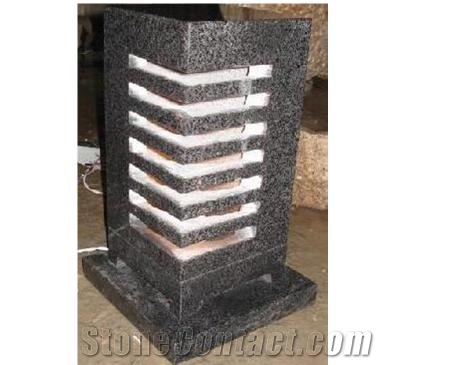 Black Solar Lamp, G654 Black Granite Lamps