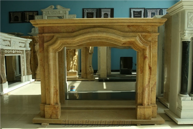 Yellow Marble Fireplace