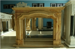 Yellow Marble Fireplace