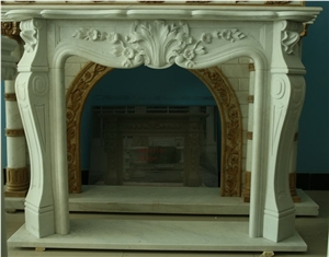 Yellow Marble Fireplace