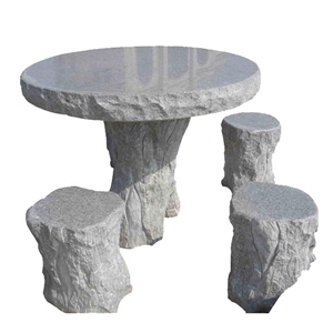 Granite Garden Decoration, Grey Granite Bench & Table
