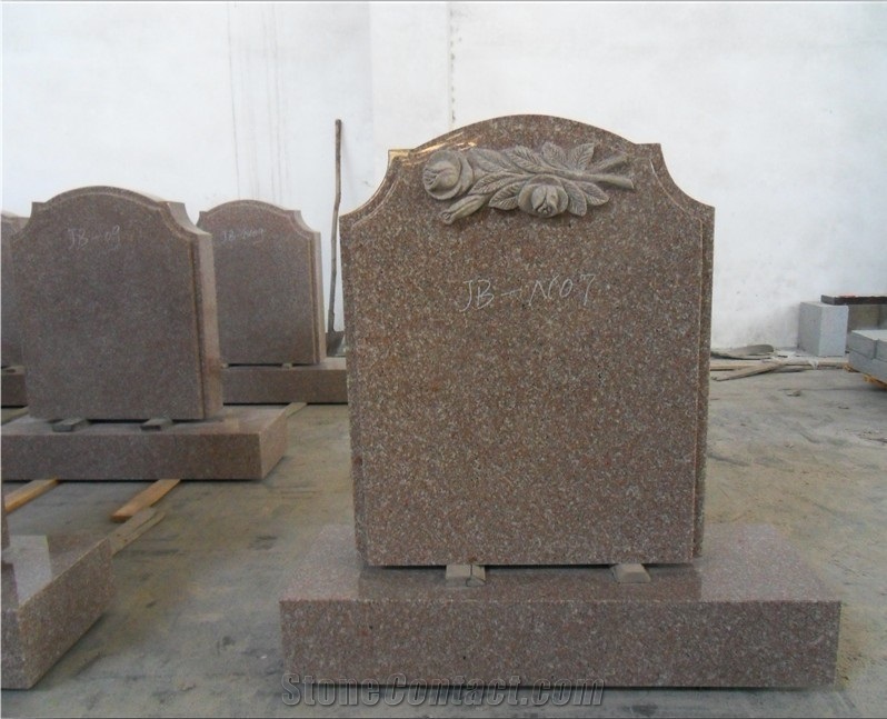 G663 Granite Gravestone, G663 Red Granite Gravestone
