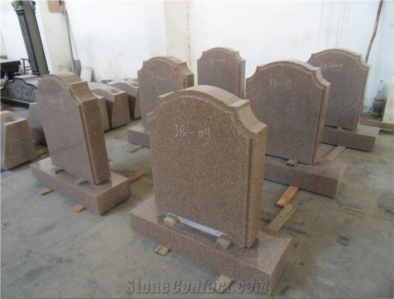 G663 Granite Tombstone,headstone, Luoyuan Cherry Red Granite Headstone