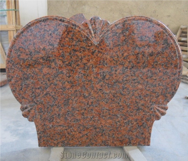 Maple Leaf Red Granite Headstone