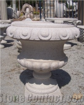 Rusty Yellow Granite Flower Pot, Ming Gold Yellow Granite Flower Pot