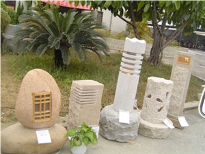 Stone Garden Lamps, Granite Garden Light, G682 Yellow Granite Garden Lamps