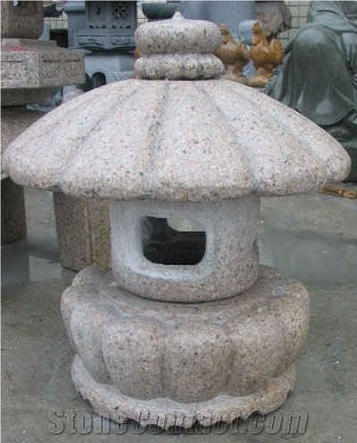 Stone Lamp, Lantern, G682 Yellow Granite Lantern