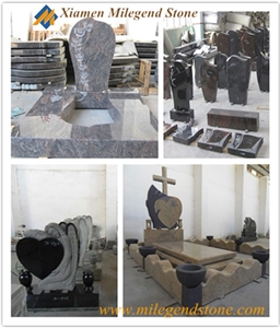 Tombstone, Gravestone, Headstone, Monument, Himalayan Blue Granite Gravestone
