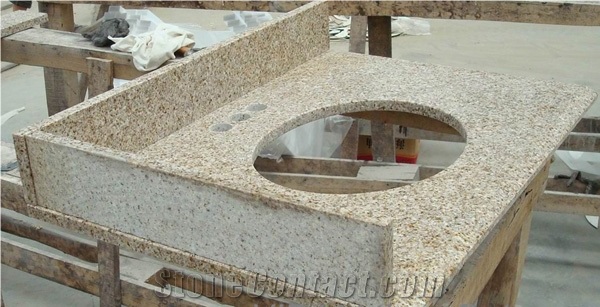 Granite Standard and Customed Vanity Tops, G682 Yellow Granite Vanity Tops