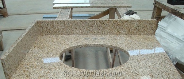Granite Standard and Customed Vanity Tops, G682 Yellow Granite Vanity Tops