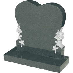Absolute Black Granite Heart Tombstone