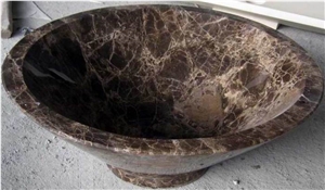 Sink, Emperador Dark Brown Marble