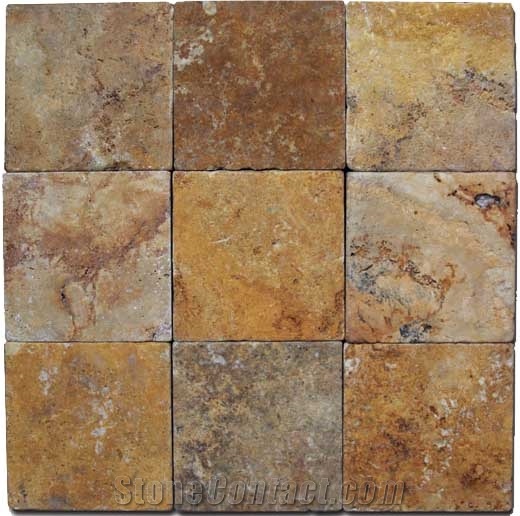 Paver Apricot Travertine Yellow
