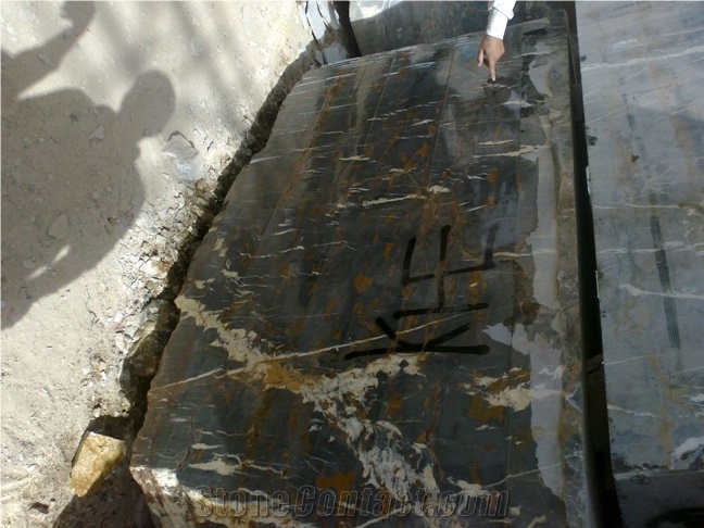 Black ,Gold Marble Block