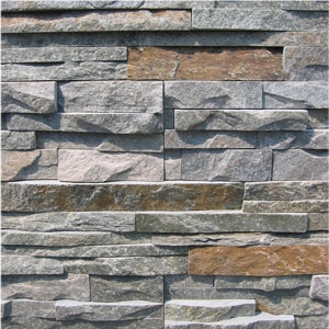 Sage Green Dry Stack Veneer Panels, Quartzite