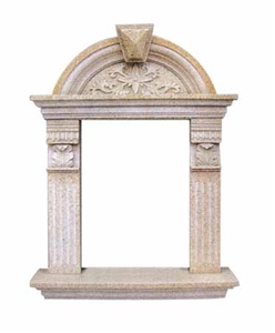 Fireplace Series FS-002, Beige Granite Fireplace