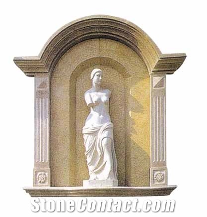 Fireplace Series FS-004, Yellow Granite Fireplace
