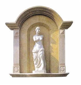 Fireplace Series FS-004, Yellow Granite Fireplace