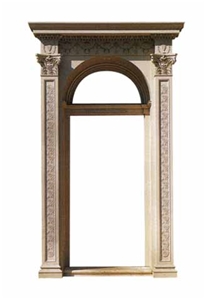 Fireplace Series FS-008, Beige Granite Fireplace