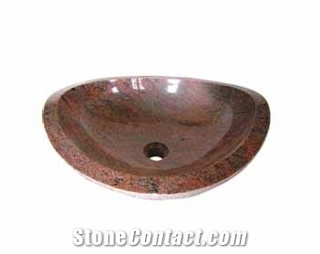 Vanity Sink VS-008, Red Granite Sink