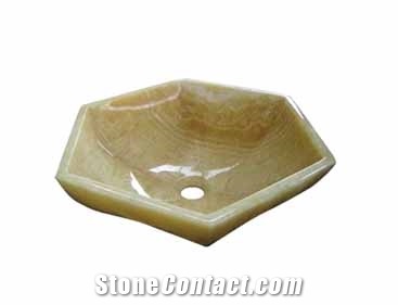 Vanity Sink VS-009, Yellow Onyx Sink