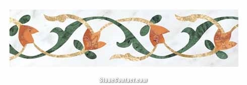 Water Jet Border Line, White Marble Border Line