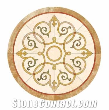 Water Jet Pattern WJ-009, Pink Marble Medallion