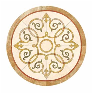 Water Jet Pattern WJ-009, Pink Marble Medallion Water Jet Pattern WJ-009, Pink Marble Medallion