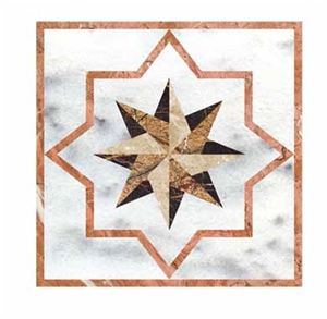 Water Jet Pattern WJ-020, White Marble Medallion