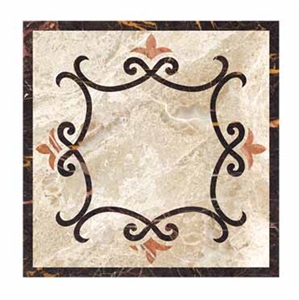 Water Jet Pattern WJ-022, Brown Marble Medallion
