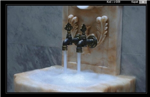Yellow Marble Sink, Afyon Cream Yellow Marble