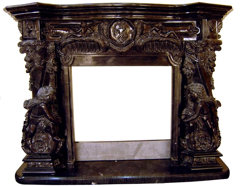 Black Marble Fireplace Mantel