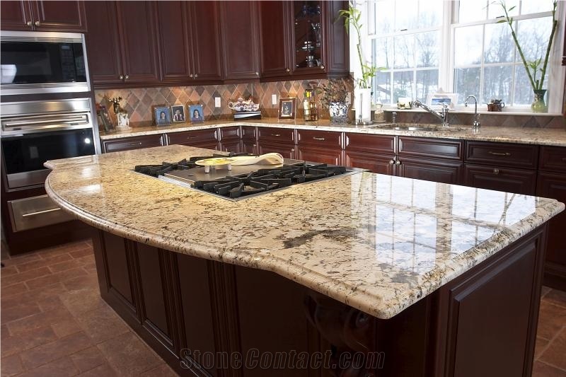 Kitchen Counter Top, Verniz Tropical Yellow Granite Kitchen Countertops